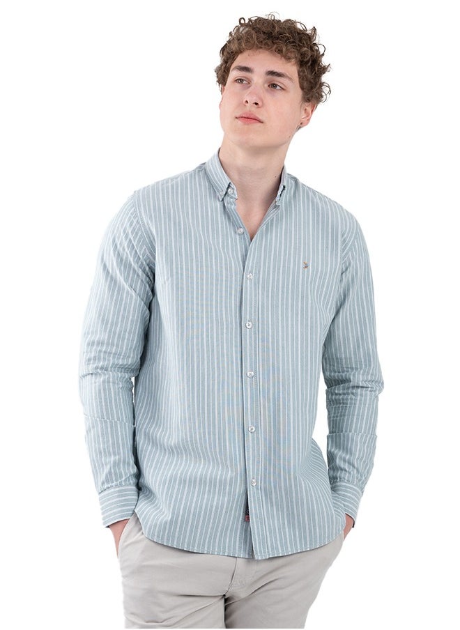 clever - Striped cotton Oxford shirt - Image 1