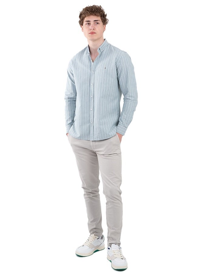 clever - Striped cotton Oxford shirt - Image 1