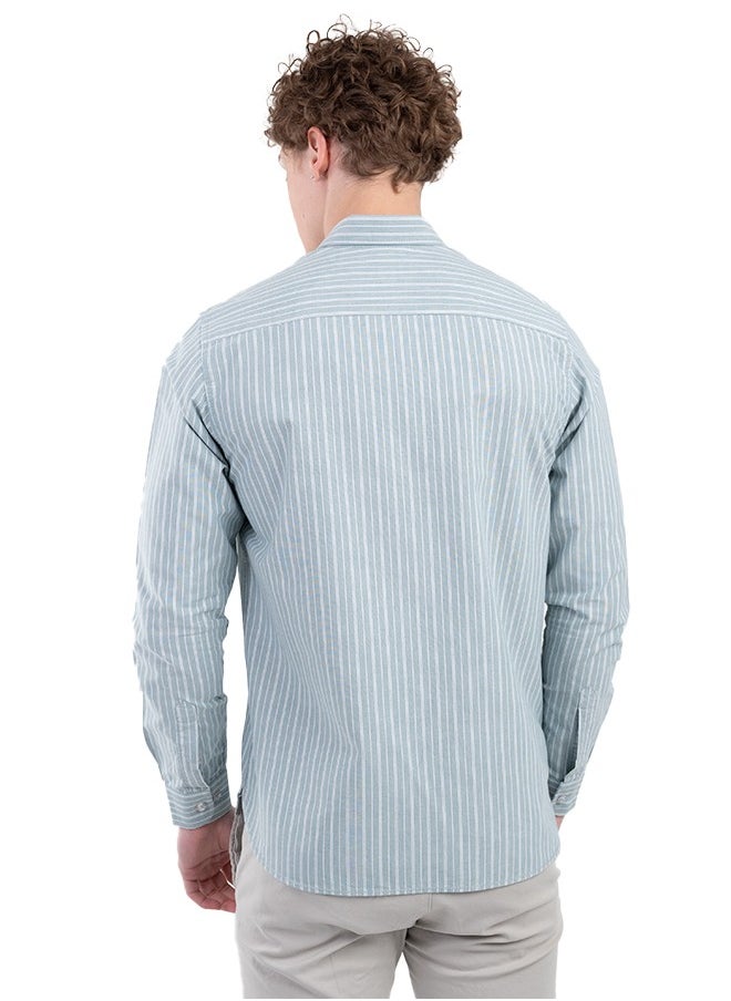 clever - Striped cotton Oxford shirt - Image 1
