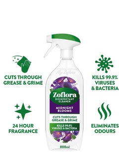 Zoflora Multi-purpose disinfectant and cleaner, Midnight Flowers, removes grease and dirt, 800 ml  - Image 3