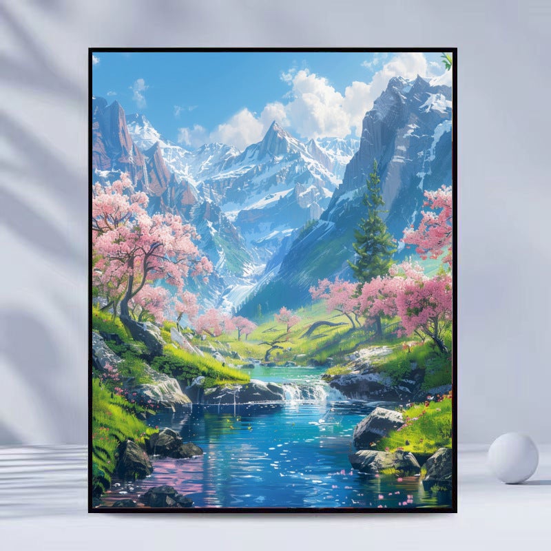 Direct Hand-Painted By Digital Painting Suit Color Landscape Diy Digital Oil Painting Manufacturers - Image 2