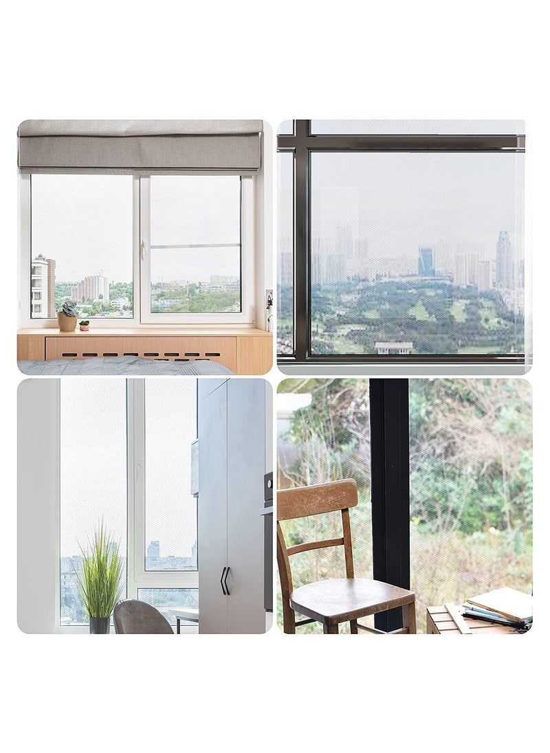 Y&D - 4 Packs Fly Screen Nets for Window DIY Self-Adhesive Mesh with Rolls White Tapes Washable and Reusable Block Mosquitoes Flies Bugs Enter 1.3M x 1.5M - Image 1