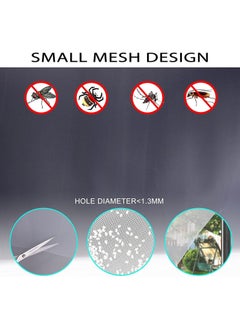 Y&D 4 Packs Fly Screen Nets for Window DIY Self-Adhesive Mesh with Rolls White Tapes Washable and Reusable Block Mosquitoes Flies Bugs Enter 1.3M x 1.5M  - Image 2