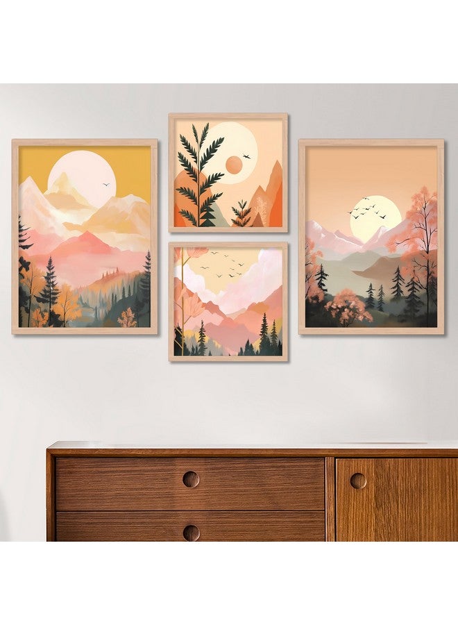 ARTELLY Big Size Wall Painting For Living Room Bedroom Frames For Office Home Wall Decor - Aesthetic Painting For Wall Decoration (Set of 4) (Medium, Modern Art 9) - Image 1