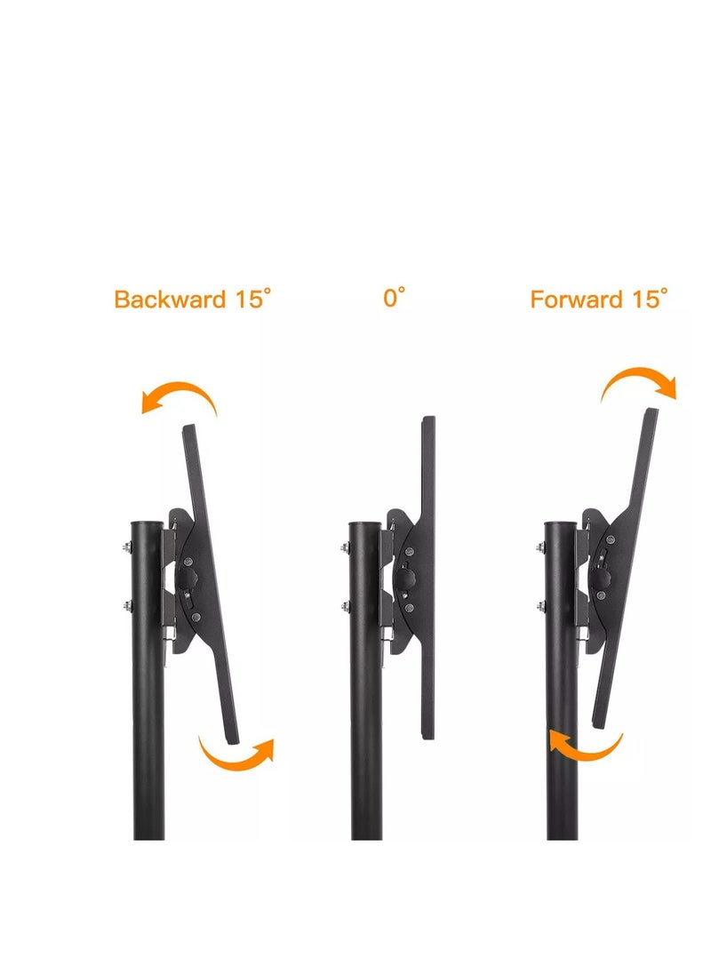 Generic - Mobile TV Stand with Height Adjustable Mount on Lockable Wheels for 32-65 Inch Flat and Curved Screens, Including a Removable Shelf for A/V Equipment and Laptops Black loading capacity 50kg - Image 1