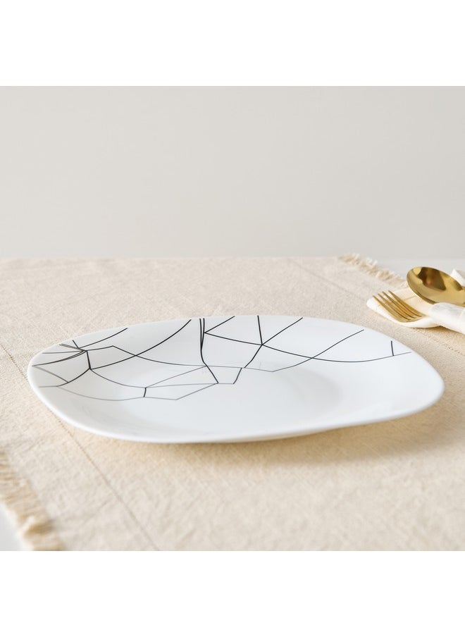 Home Box Crackle Opalware Dinner Plate 28 x 2.1 x 28 cm  - Image 1