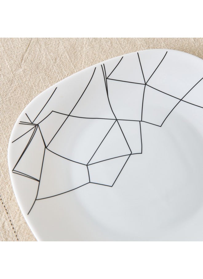 Home Box Crackle Opalware Dinner Plate 28 x 2.1 x 28 cm  - Image 3