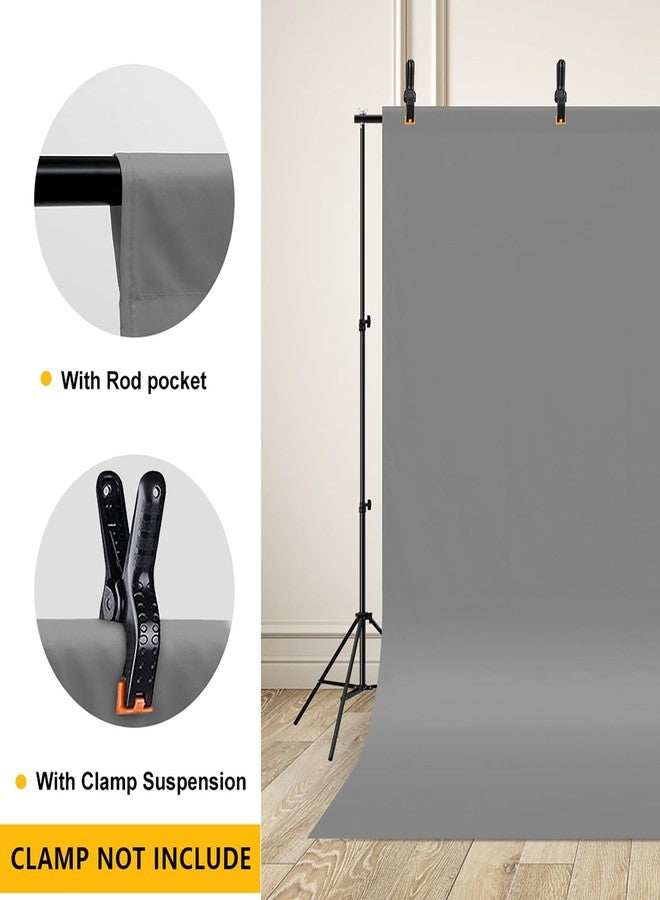 CPLIRIS 10x10ft Grey Backdrop for Photography, Pure Polyester Grey Photo Booth Backdrop Collapsible Grey Screen Curtain with 3 Spring Clamps for Photoshoot, Party and Video - Image 5