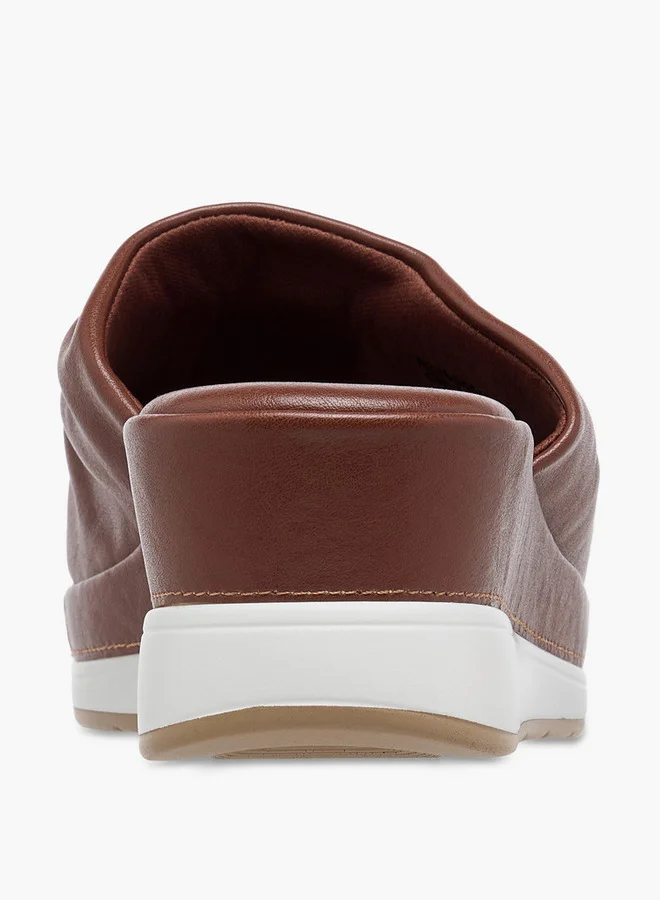 Le Confort Wrinkle Detail Slip-On Sandals with Wedge Heels