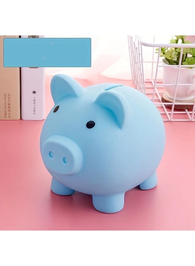 Blue Creative Big Eyes Piggy Bank Durable Material Coin Money Box 3.14x3.93in - Image 1