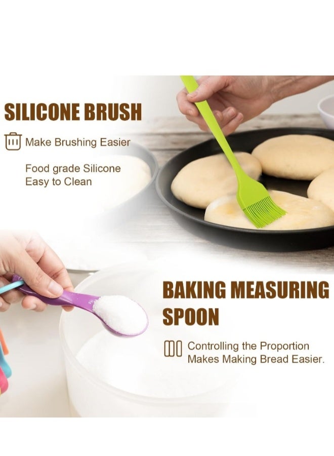 Bread baking kit baking tools 18-piece set, Sourdough Bread Baking Supplies, Proofing Bowls for Sourdough Bread, Sourdough Starter Kit, 10 inch Oval u0026 9 inch Round Basket - Image 2