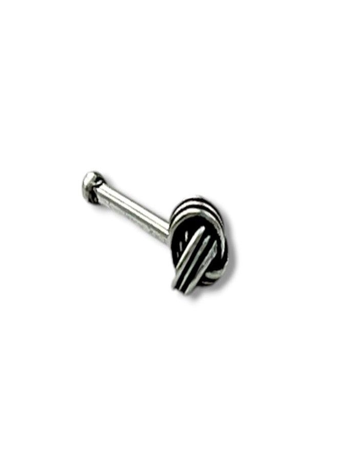 LBV 925 Sterling Silver Nose Pin For Women With Wire | Trendy Antique Oxidised Nose Pin - DC-861 - Image 1