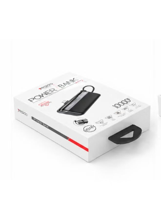 Yesido YP99 10000mAh Power Bank, 22.5W Fast Charging, Built-In C-L Cable, Phone Holder Stand, Portable Battery Charger, High-Capacity Fast Charge Power Bank for Smartphones, Tablets & Other Compatible Devices, Compact Design for Travel, Office & Daily Use - Image 5