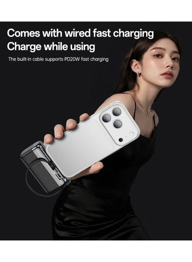 Yesido YP99 10000mAh Power Bank, 22.5W Fast Charging, Built-In C-L Cable, Phone Holder Stand, Portable Battery Charger, High-Capacity Fast Charge Power Bank for Smartphones, Tablets & Other Compatible Devices, Compact Design for Travel, Office & Daily Use - Image 3