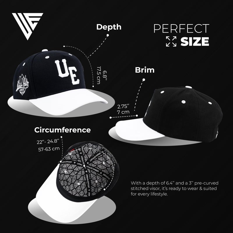 Urban Effort Vintage Trucker hat - for Men Women Baseball Hat - Trendy Sports Snapback Closure for Your Style & Outdoors (Curved Bill, Black/White) - Image 5