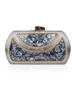 Women Clutch Marble Purse Evening Bag for Bridal Wedding Party with Chain
