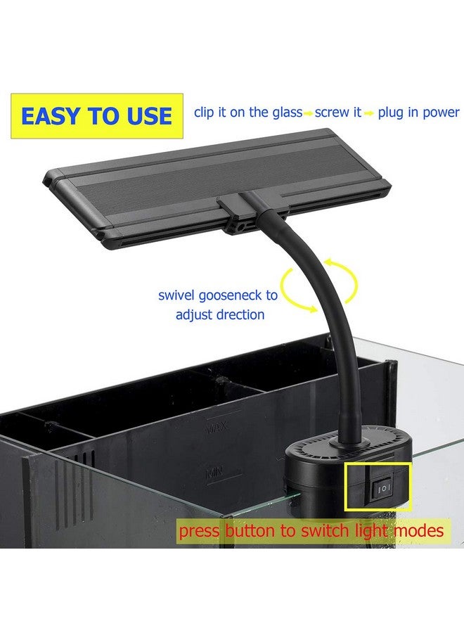 hygger 9.7 Inches Blue White LED Aquarium Light Clip on Small Led Light for Planted Saltwater Freshwater Fish Tank with Gooseneck Clamp 13W - Image 4