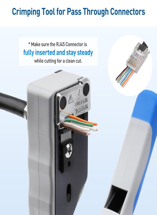 Cable Matters All-In-One Modular Ethernet Crimping Tool Cat 8 (Cat5 Cat6 Cat7 Cat8 Crimping Tool) for Shielded Pass-Through Connectors - Image 4