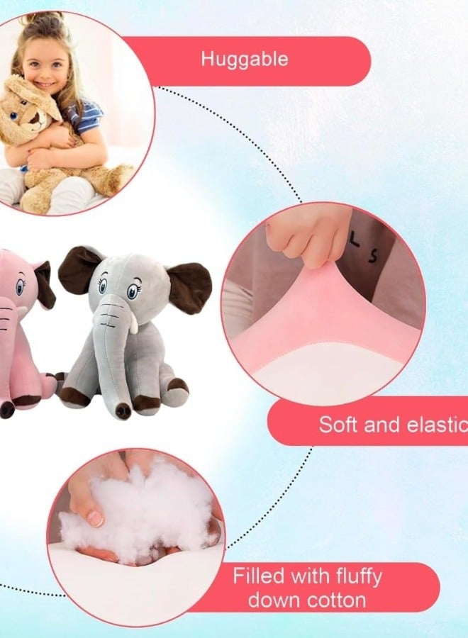 Lukadah Elephant Stuffed Animal Toys Soft Plush Hugging Pillow Cute Long Trunk, Kawaii Toy for Kids Girls, Pillow, Cartoon Sleeping Pillow, Gift For Toddler, Birthday, Baby Shower, Anniversary(Pack of 2)  - Image 4