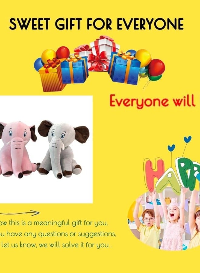 Lukadah Elephant Stuffed Animal Toys Soft Plush Hugging Pillow Cute Long Trunk, Kawaii Toy for Kids Girls, Pillow, Cartoon Sleeping Pillow, Gift For Toddler, Birthday, Baby Shower, Anniversary(Pack of 2)  - Image 5