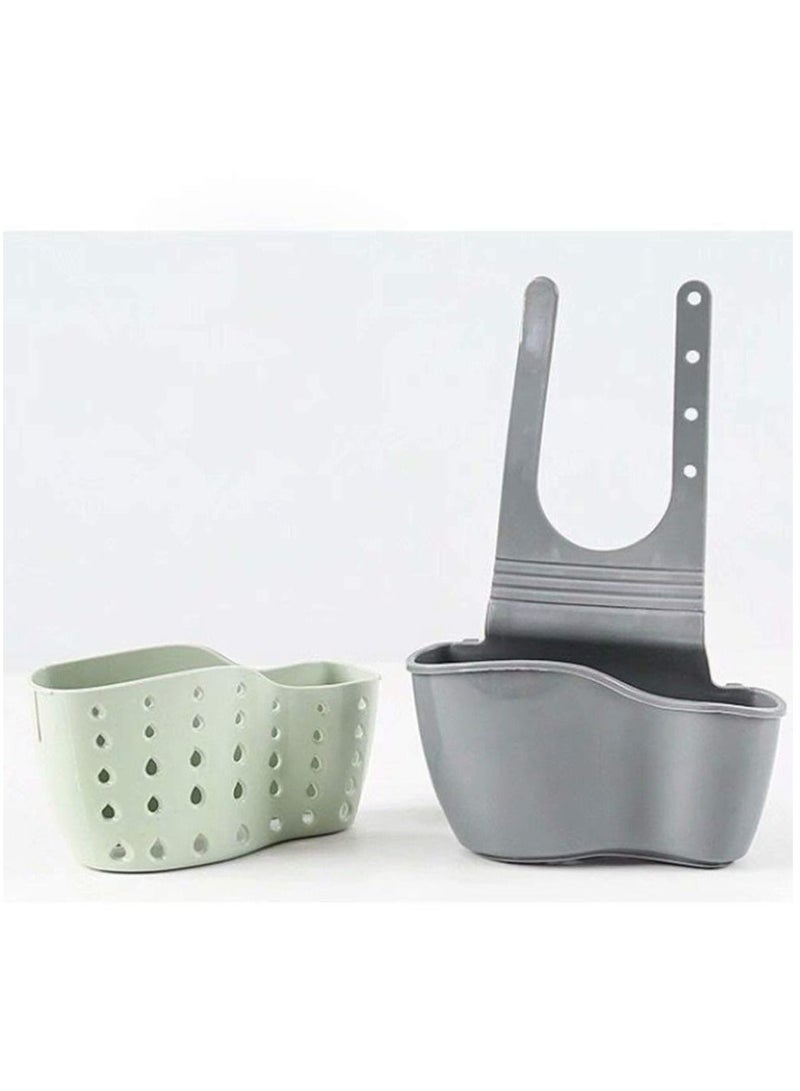 PVC Portable Adjustable Snap Kitchen Sink Faucet Storage Basket Drain Racks Sponge Holder - Image 3