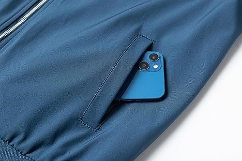 XiaoYouYu Men's Bomber Jacket Fashion Stylish Lightweight Windbreaker Spring Fall Casual Jackets for Men Royal Blue X-Large - Image 3