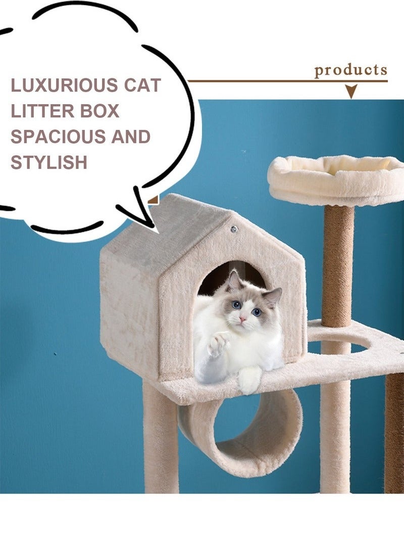 شو وو شجرة القطط، إطار تسلق القطط، عش القطط، عمود خدش القطط، بيت القطط - Image 3