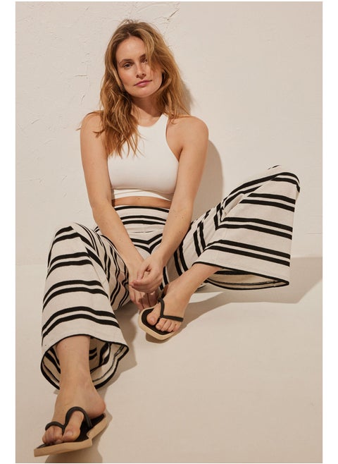 Striped knit trousers
