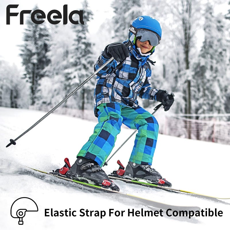 Freela Ski Goggles Snowboard Snow Skiing Snowboarding Equipment Winter Snow Sport Glasses Goggles Anti-fog UV Protection Mirror Clear Goggles for Toddler Kids Girl Boy Youth Snowmobile Snowboard Gear - Image 4