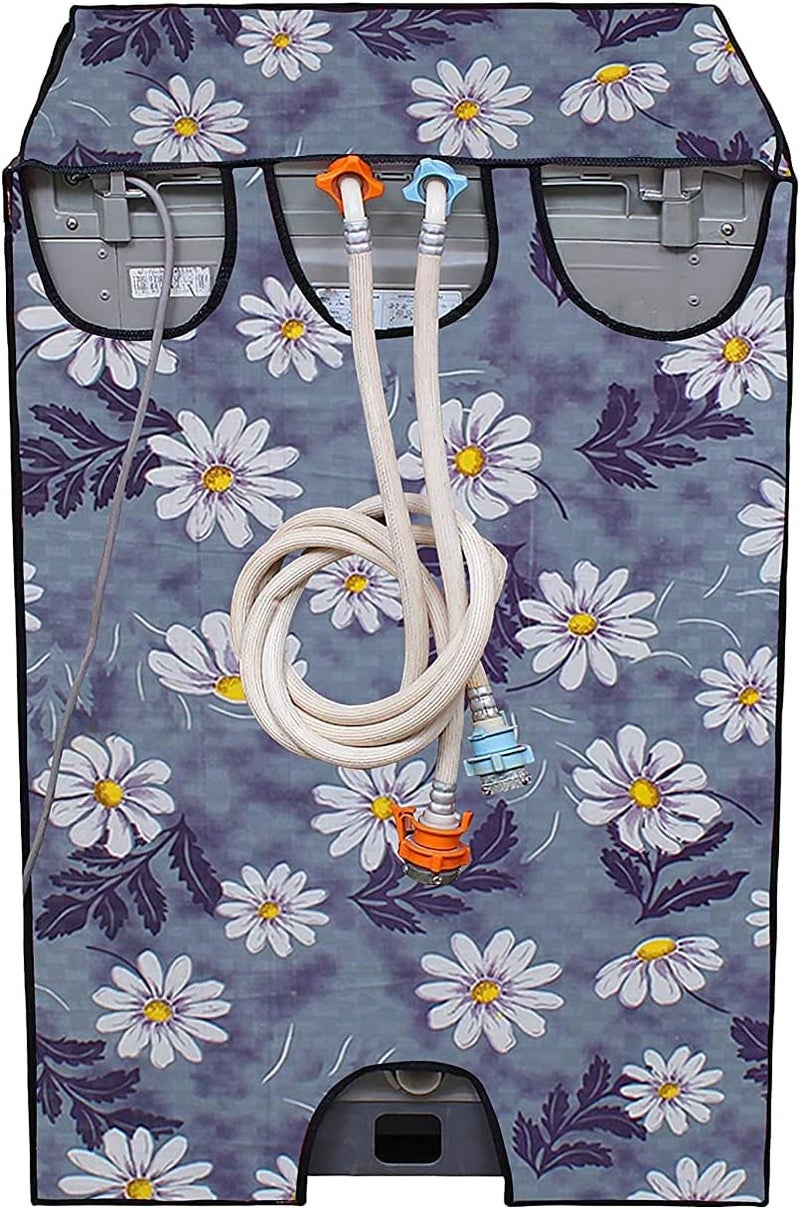 Wings Star Polyester Lg Top Load Washing Machine Cover For 6Kg,6.2Kg,6.5Kg,7Kg (58 X 58 X 88 Cm)|Waterproof&Dust-Proof Top Loading Fully Automatic Washing Machine Cover For Lg,Kum10 Floral Pattern - Image 4
