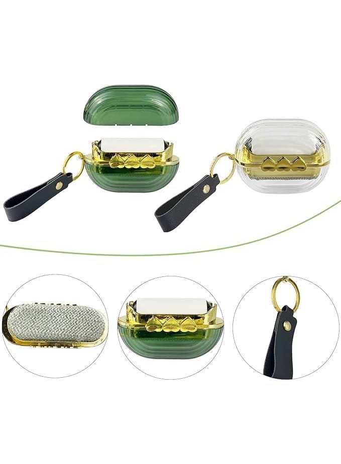 بكرة إزالة الوبر من الشعر، فرشاة سفر محمولة مزدوجة الجوانب لإزالة شعر الحيوانات الأليفة من الملابس والسجاد والأريكة والسرير والقماش، بكرة لاصقة متعددة الوظائف لتنظيف الغبار والوبر (شفافة) - Image 4