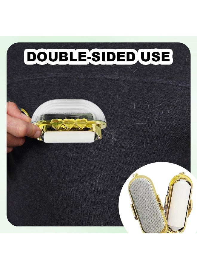 بكرة إزالة الوبر من الشعر، فرشاة سفر محمولة مزدوجة الجوانب لإزالة شعر الحيوانات الأليفة من الملابس والسجاد والأريكة والسرير والقماش، بكرة لاصقة متعددة الوظائف لتنظيف الغبار والوبر (شفافة) - Image 2