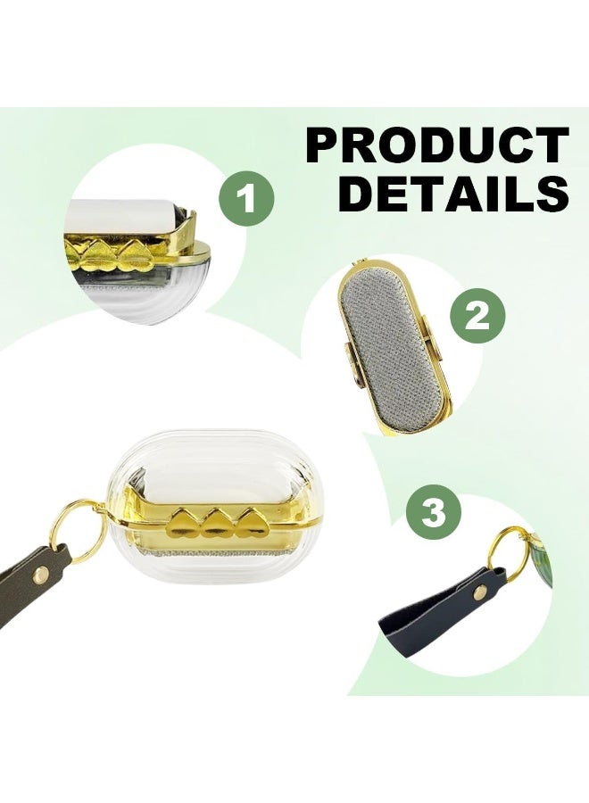 بكرة إزالة الوبر من الشعر، فرشاة سفر محمولة مزدوجة الجوانب لإزالة شعر الحيوانات الأليفة من الملابس والسجاد والأريكة والسرير والقماش، بكرة لاصقة متعددة الوظائف لتنظيف الغبار والوبر (شفافة) - Image 3