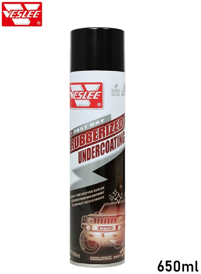 VESLEE VSL-10 Fast Dry Rubberized Undercoating 650ml – Rust & Corrosion Protection, Waterproof & Impact Resistant, Ideal for Auto Panels, Fenders & Chassis Parts, Quick Drying, Flexible Black Finish, Prevents Rust, Cracks & Damage – Easy to Apply for Cars, Trucks, SUVs - Image 1