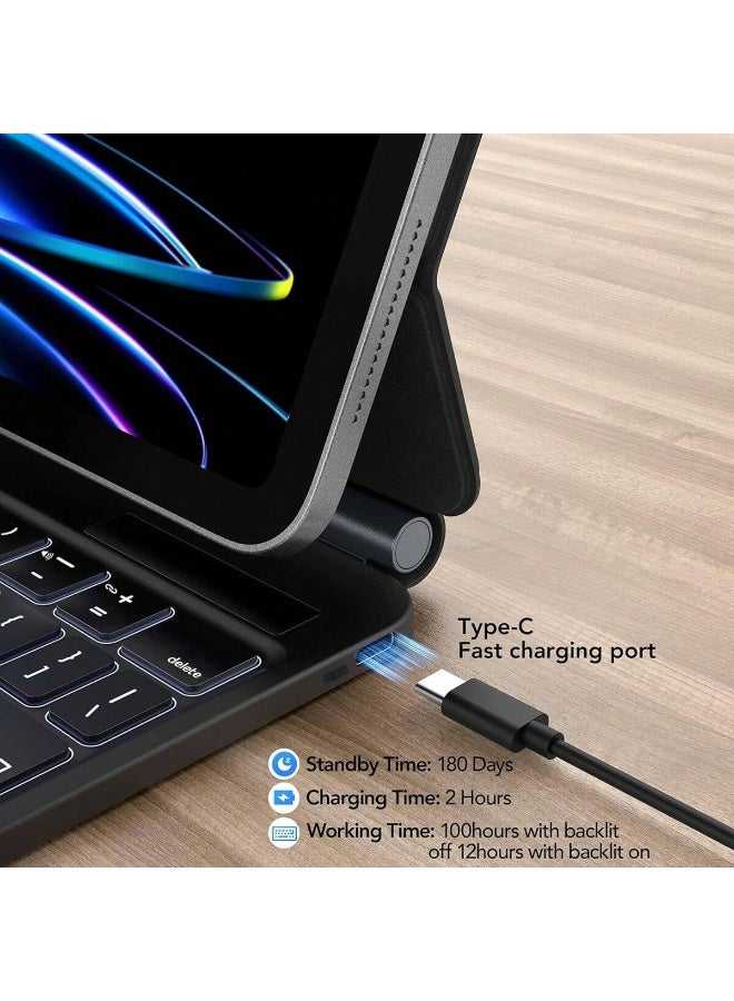 Yegni Compatible with Apple iPad Magic Keyboard Magnetic Protective Case and Bluetooth Touch Keyboard Protective Case - Image 5