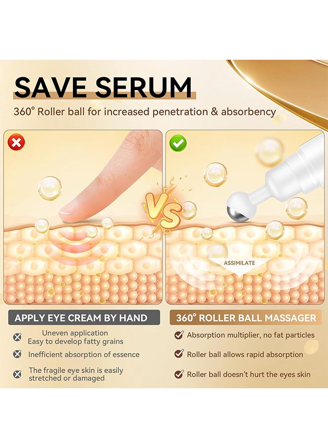 YURHERSU Advanced Snail Peptide Eye Cream, For Dark Circles, Puffiness And Wrinkle, Niacinamide And Snail Mucin Eye Cream, Moisturizing, Hydrating, Firming, 360° Massage Ball, 17ML - Image 5