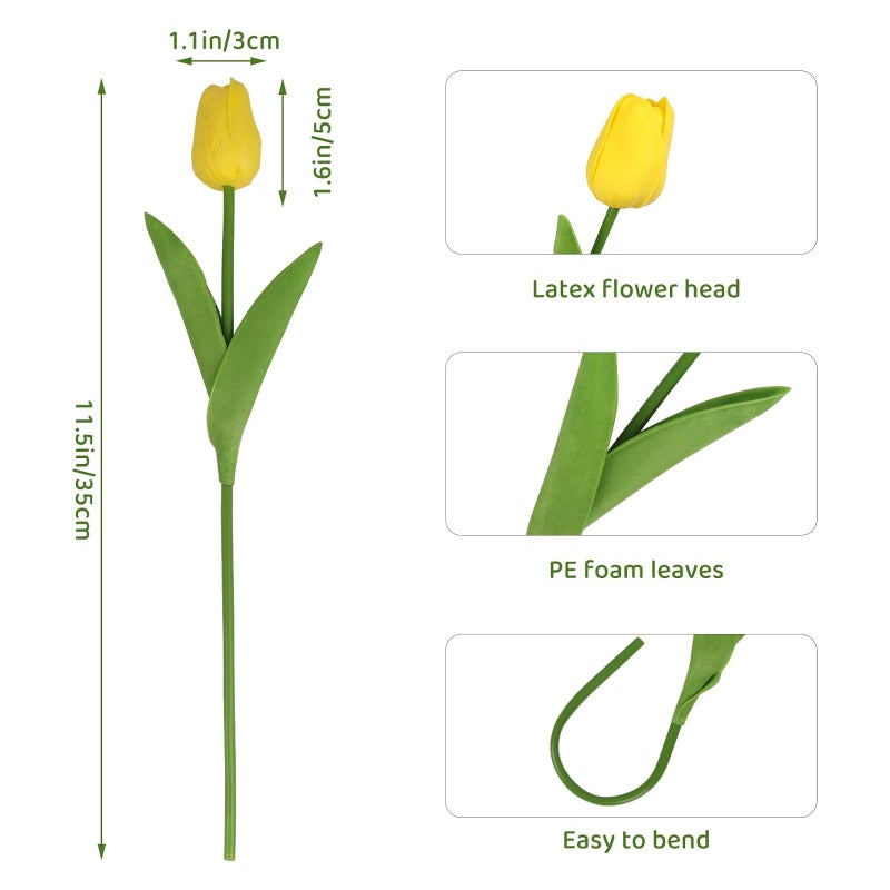 MACTING 30pcs Artificial Tulip Flowers  Real Touch Summer Flowers  Fake Tulips for Bouquet Arrangements Table Centerpiece Home Indoor Outdoor Decorations - Image 5