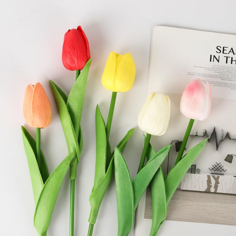 MACTING 30pcs Artificial Tulip Flowers  Real Touch Summer Flowers  Fake Tulips for Bouquet Arrangements Table Centerpiece Home Indoor Outdoor Decorations - Image 3