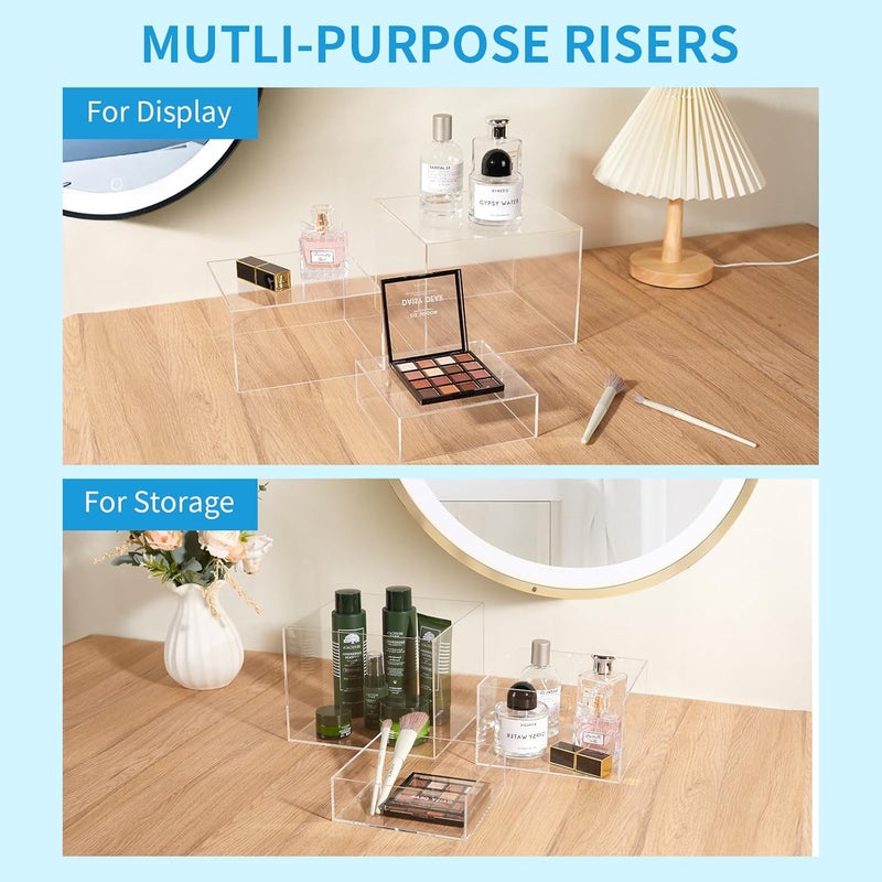 TPGP Jolboldy 3Pcs Clear Acrylic Risers Display Stand for Buffet and Decorative Use - Image 4