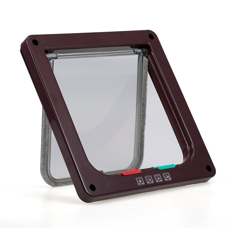 Cat Door Pet Entry Safe Ferromagnetic Pet Flap Door 4 Ways Locking Automatically Close for Kitty Small Dogs - Image 4