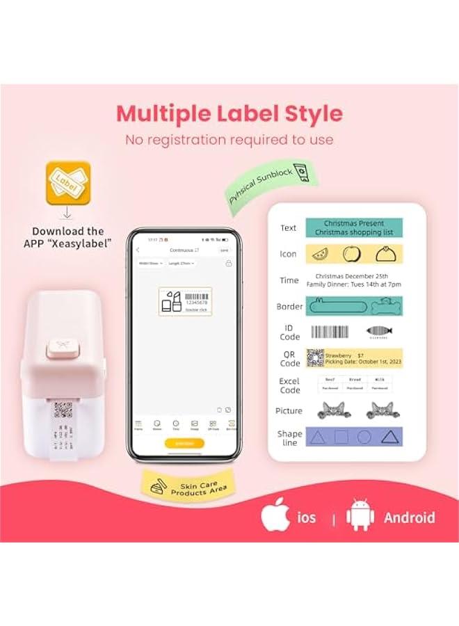 آلة طباعة تسميات بلوتوث محمولة للمطبخ وتنظيم المنزل - جهاز HP4 لإنتاج الملصقات مع شريط - Image 2