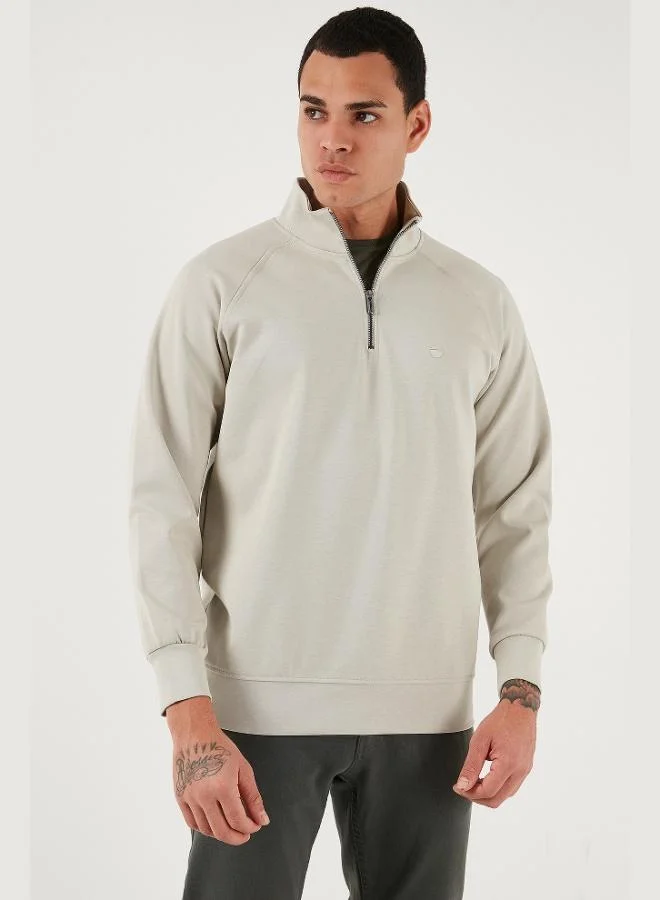 Buratti  Buratti Cotton Relaxed Fit Half Zipper Stand Collar Sweat Men's SWEAT 5901232 for Men | Best Price UAE