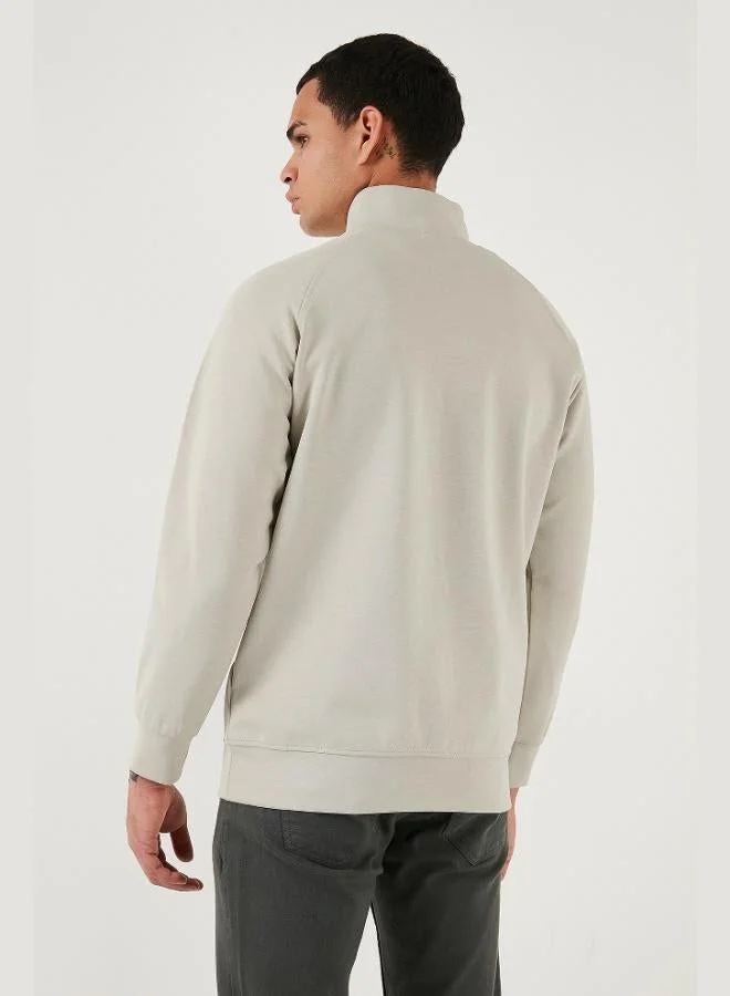 Buratti  Buratti Cotton Relaxed Fit Half Zipper Stand Collar Sweat Men's SWEAT 5901232 for Men | Best Price UAE