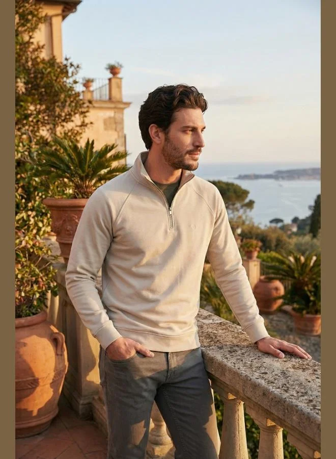 Buratti  Buratti Cotton Relaxed Fit Half Zipper Stand Collar Sweat Men's SWEAT 5901232 for Men | Best Price UAE