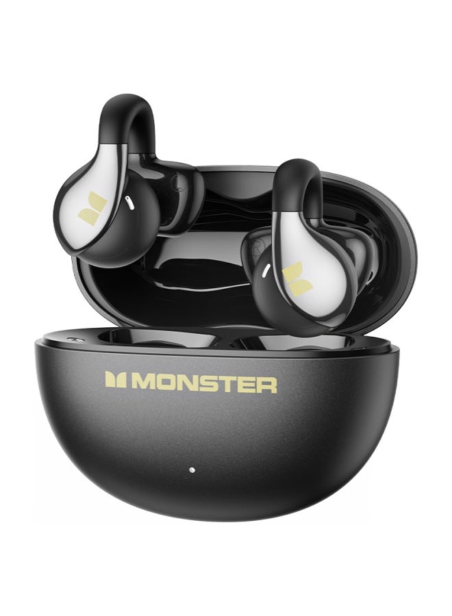 Monster Ac225 Bluetooth Earphones Clip-on Bluetooth 6.0 Open-ear Non-in-ear Running Cycling Sports Headset Noise-cancelling Clip-on Earphones Misty Black