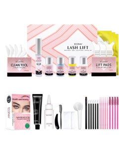 Lash Lift and Black Kit, Professional Eyelash Perm Kit and Black Eyelash & Eyebrow Set 3 in 1, Quick Lifting & Voluminous Coloring with Complete Tools Christmas Gifts for Women Salon Grade Home DIY