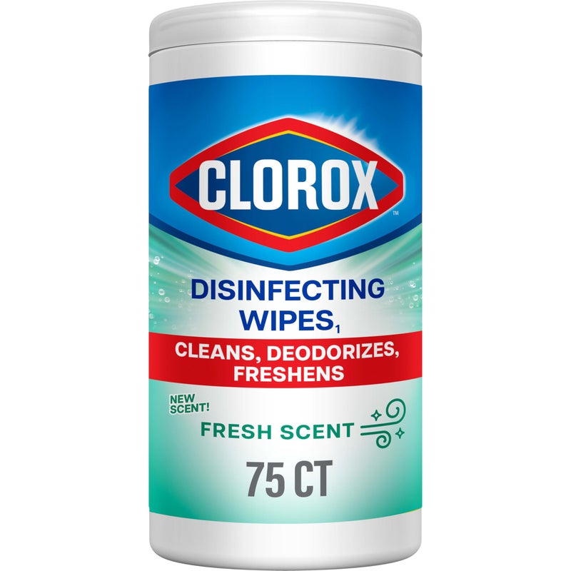 Clorox Disinfecting Wipes, Bleach Free Cleaning Wipes, Fresh Scent, 75 Count (Package May Vary) - Image 1