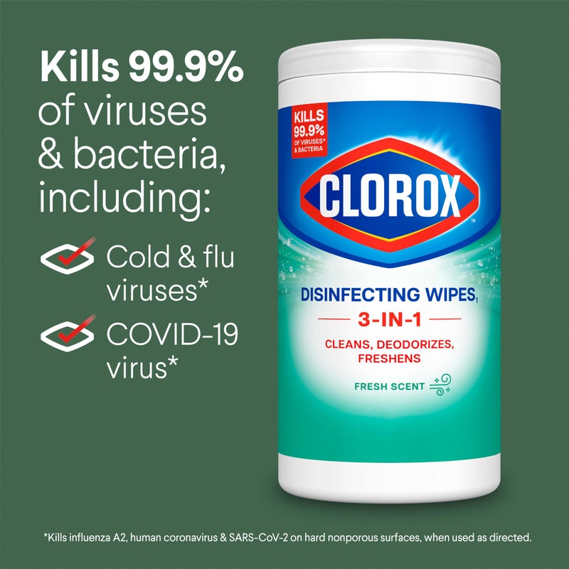 Clorox Disinfecting Wipes, Bleach Free Cleaning Wipes, Fresh Scent, 75 Count (Package May Vary) - Image 5