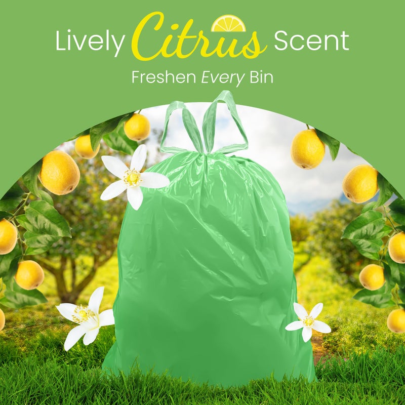 Reli. 4 Gallon Trash Bags Drawstring (50 Count) | Citrus Scented Small Trash Bags | Garbage Liners for Bathroom Can | 2 Gal - 3 Gallon - 4 Gal Small Can Liners (Green) - Image 5