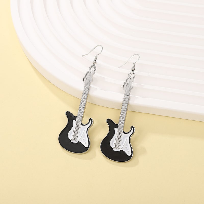 ofeankri Cross-Border Fun Retro Punk Electric Guitar Earrings Alloy Hip-Hop Spliced Ear Accessories for Women - Image 4